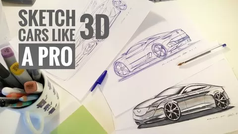 Sketch/draw your dream car in 3D using just a pen and paper. Learn it in an hour!