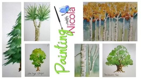 Paint trees in watercolor with confidence. Clear video demos show you how to paint a variety of trees