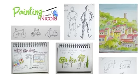 Fun course to introduce anyone to an 'urban sketching' style of drawing & colouring on the go. FAST and FUN