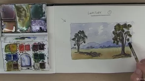 Watercolor Painting Course Beginners Pen & Wash Sketchbook & Watercolor Techniques Sketching Ink With Watercolor Washes