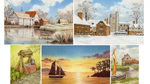 Learn How To Draw 5 Stunning English Landscapes with Colin Bradley. Follow Step by Step. Ideal for the Beginner.