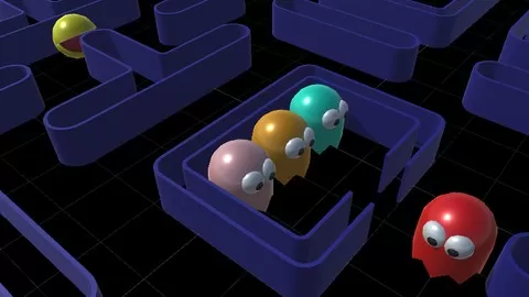 In this course you will learn how to create a 3D PacMan game from scratch in Unity.