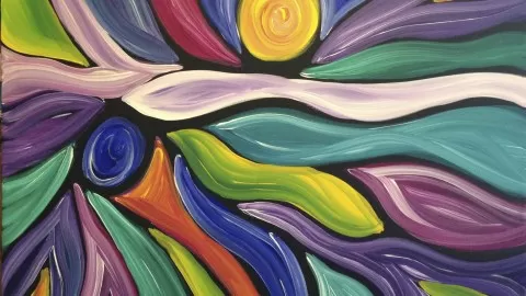 Learn how to easily create fun and colorful abstract paintings.