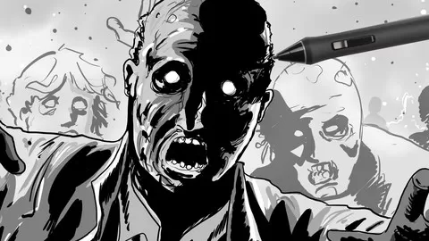 Learn drawing techniques to create illustrations in the Walking Dead style
