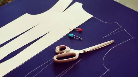 Learn to cut and sew a 6-piece dress using freehand.
