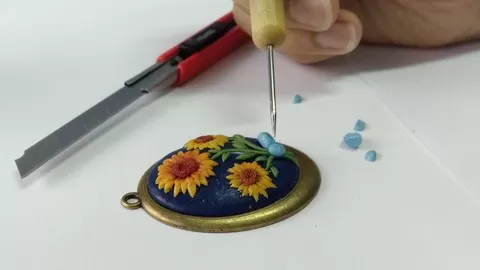 Learn the "Applique Technique" in polymer clay to make jewelry with flowers