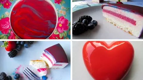 Learn how to bake amazing french mousse cakes that melt in the mouth and look like colorful marble and mirror.