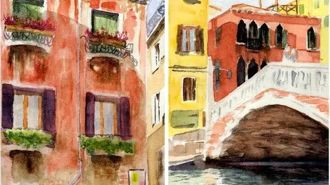 Learn how to paint my 2 FREE style watercolor paintings by following easy step by step lessons