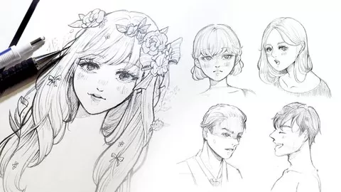 Learn all essential lessons to draw pretty face faster