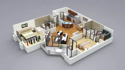 Create your own 3D interior design for all type of building and become master in 3D architecture designing