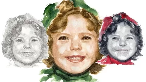 Step by step guide how to draw and paint portraits in pencil and watercolor with an expert watercolor portraiture artist