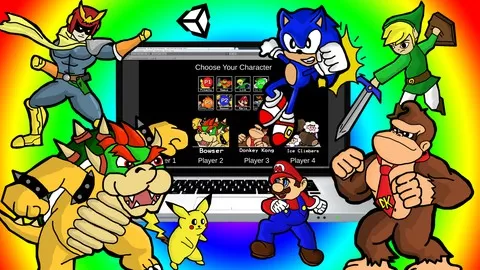 Use Unity and C# to build a Super Smash Bros. style fighting game including combo moves