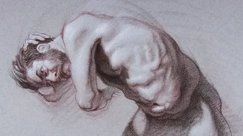 Use your basic drawing skills to shade the figure and illustrate anatomy using dramatic light & shadow.
