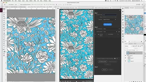 Using Advanced Techniques plus Adobe Textile Designer to Produce a Lovely Pattern Tile with Diverse Background Options