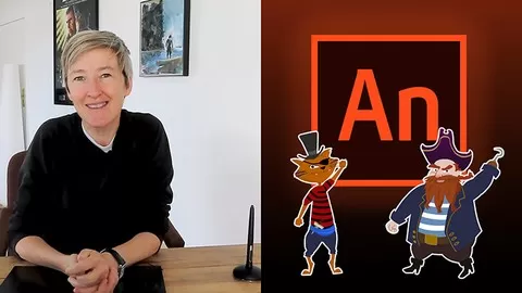 Design Characters for animation in Adobe Animate : animate a character step by step : animate a full scene