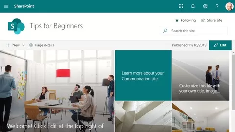 SharePoint modern sites explained. All videos are a practical exercise