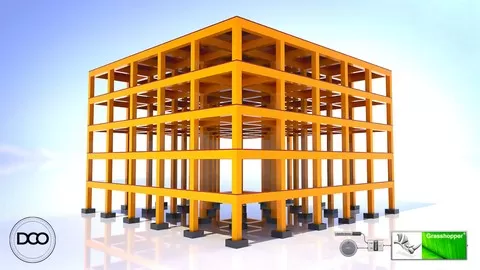 Learn how to create Architectural Multi-floor Building Structure with Foundation Columns and Beams