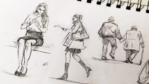 Learn some very simple techniques on how to draw people from life and become a better artist.