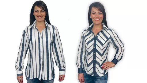Learn how to take a standard commercial shirt pattern and turn it into a one of a kind designer shirt!
