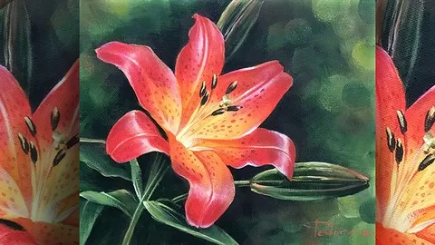 We learn how to paint the Realistic Lily flower step-by-step!