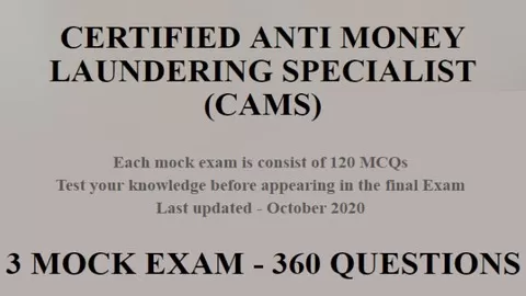 GUARANTEE YOUR SUCCESS IN YOUR CAMS EXAM WITH THESE 3 EXAM STYLE MOCK PAPERS. EACH PAPER CONSISTS OF 120 QUESTIONS.