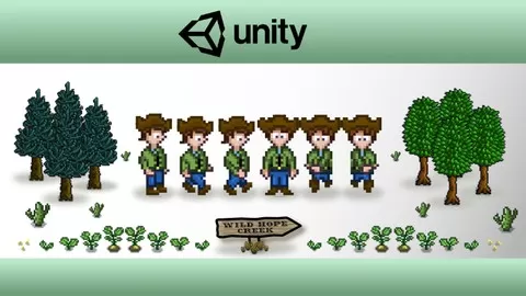 Build the core systems for a 2D Farming RPG game using the Unity game engine and C# in this intermediate Unity course.