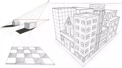 Learn to sketch 3D objects & environments with these simple step-by-step perspective lessons!