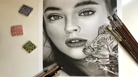 Learn How to Draw Realistic Portrait with Conte and Charcoal Pencil. Pencil Drawing is a Cool Art