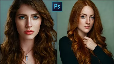 Learn high-end Photoshop retouching techniques for studio and outdoor portrait photography.