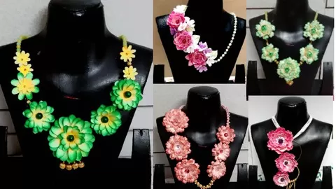 Paper floral jewelry