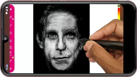 One brush tool is all you need to produce detailed portrait drawings