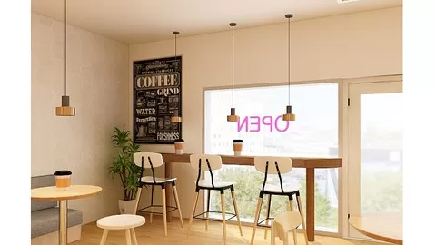 Design a coffee shop with Coohom