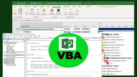 Learn how to create VBA scripts / Macros and the basics from scratch in Microsoft Project