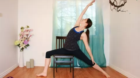 Learn to practice Chair Yoga for seniors or people with reduced mobility with full yoga classes and pose tutorials.