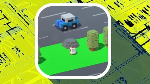 Step by step video lessons to create and publish a 3D 8 bit art game like Crossy Road to the app stores. using Unity3D