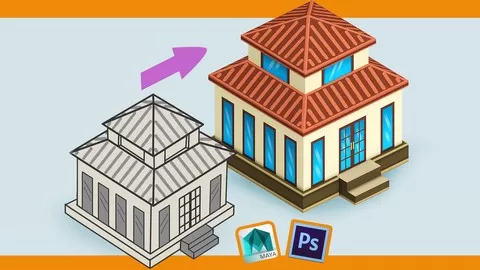 How to Create Low-Poly 3D Model & Texture for Games in Maya and export for Game Engine & Isometric game tutorial