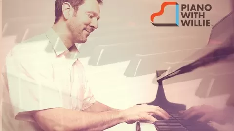 Learn piano playing essentials using the popular PianoWithWillie method...even if you've never played the piano before!