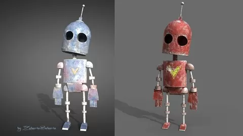 How to modling and textures old robot in MAYA & Substance painter