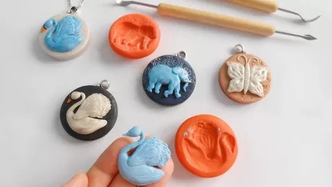 You'll learn how to sculpt 2D polymer clay designs on pendants. And you'll learn how to make molds for your designs too.