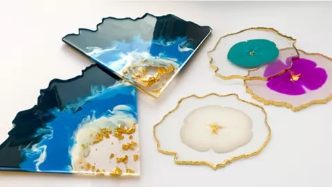 Make beautiful resin geode coasters in two models