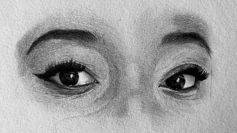 Course about drawing eyes with various tools. Starting with diffirent softness of pencils