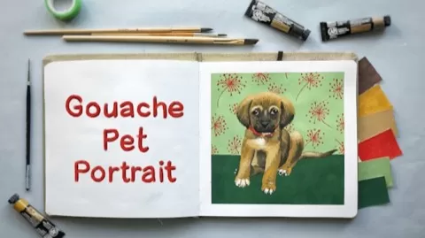 In this class I will show you how to paint a pet portrait from a photo with gouache. The class is made with a dog photo