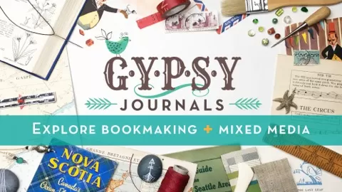Join Lucie Duclos on a bookmaking journey and create a themed journal using old books