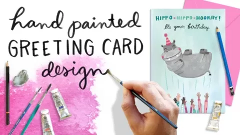 Follow along as illustrator Anne Bollman of Anne Was Here goes in depth intoher artistic process for creating a professional hand painted greeting card desig...