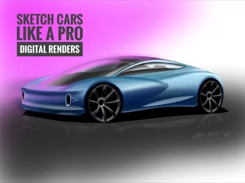 Make sure to check out my 2D and3D sketchingcourses if you don't know how to draw cars on paper yet!