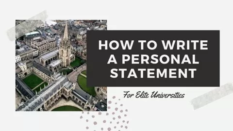 I am going to teach you how to write a personal statement that will secure you an interview with elite universities like Oxford and Cambridge.