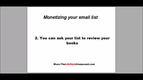 In these lessons I take you through some of the most effective ways to monetize your email list that you build with your kindle books....