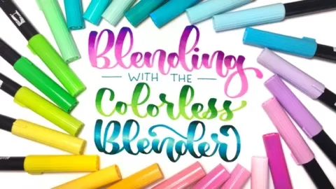 Learn how to create colorful blends in your hand lettering artwork using the colorless blender. It is more versatile than you would think! Perfect for artist...