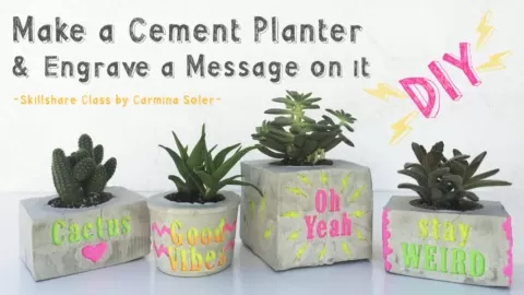 In this class you will learn how to make a cement planter and personalize it by engravingtext and design elements to it. I'll show you how to go through all...