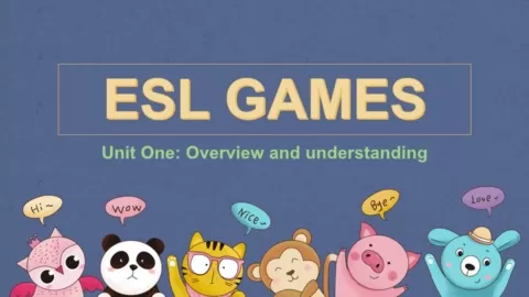 This is a full overview of the methods and theories behind using games in the ESL classroom. In this unit